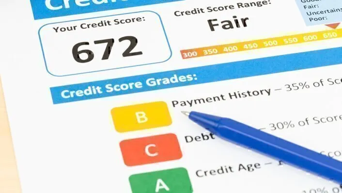 An example screenshot of a credit score.