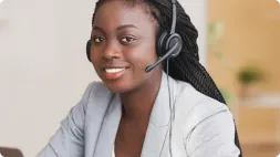 A GreenPath Financial customer service representative taking a call.