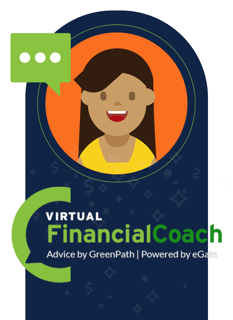 A illustrator picture of a person smiling with a greenchat bubble above it's head.