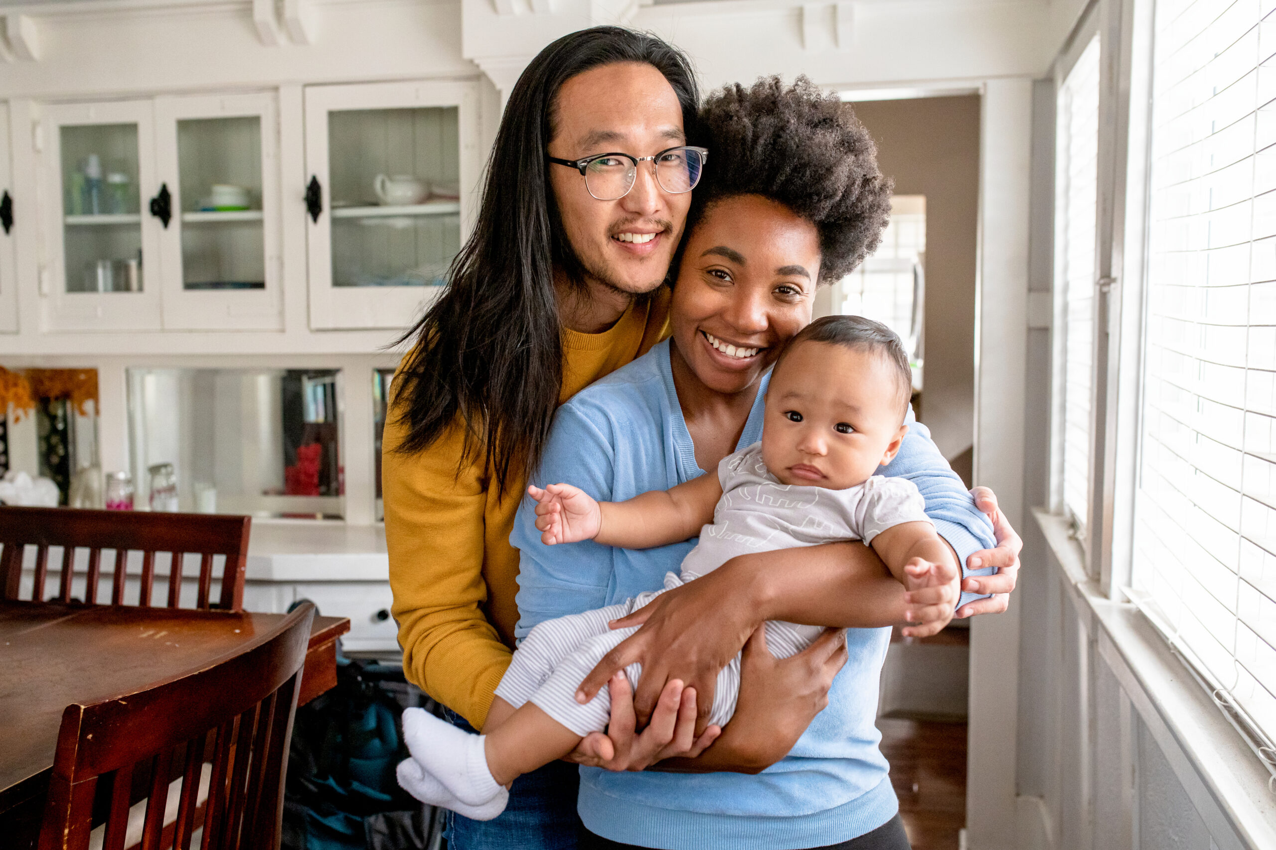 Happy multi-ethnic family spending time together in the new normal